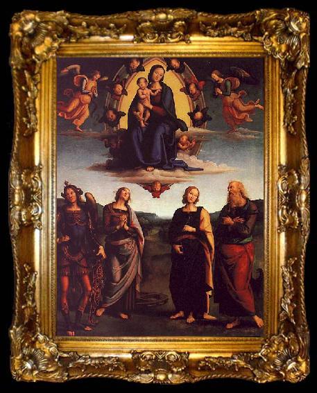 framed  Pietro Perugino The Virgin and Child with Saints, ta009-2